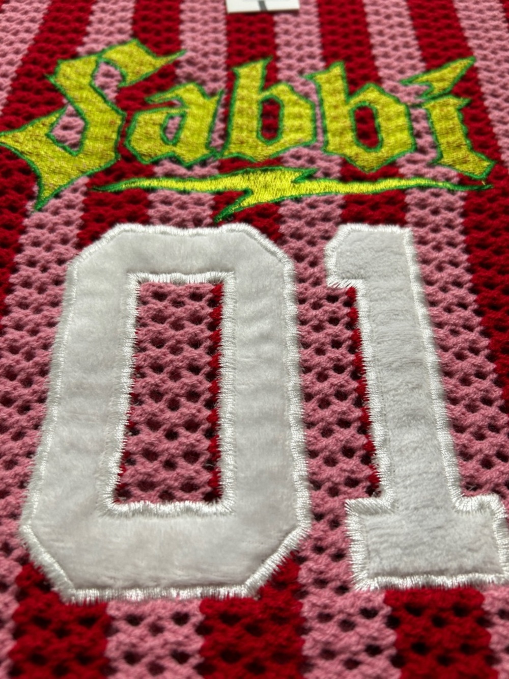 Sabbi ~ THE KNIT B-BALL SINGLET - RED & PINK - Picture 5 of 7
